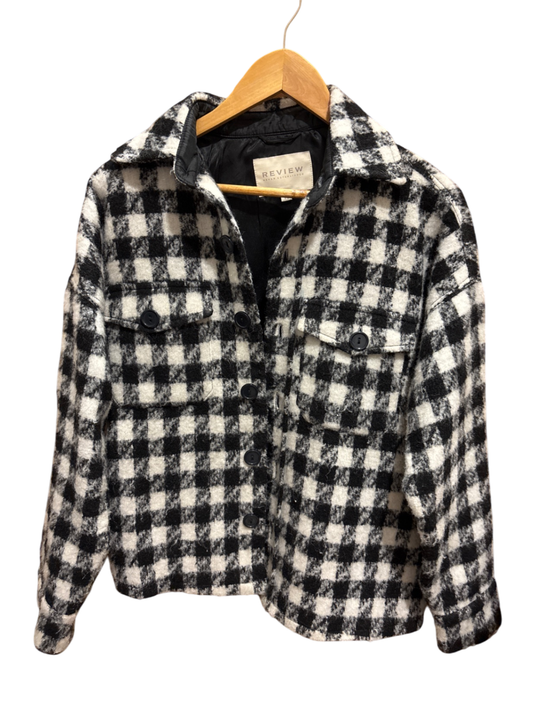 Review Blazer XS/S Schwarz-Weiß Karo Muster