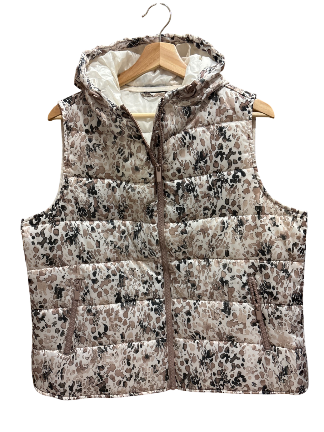 Weste L Beige Muster