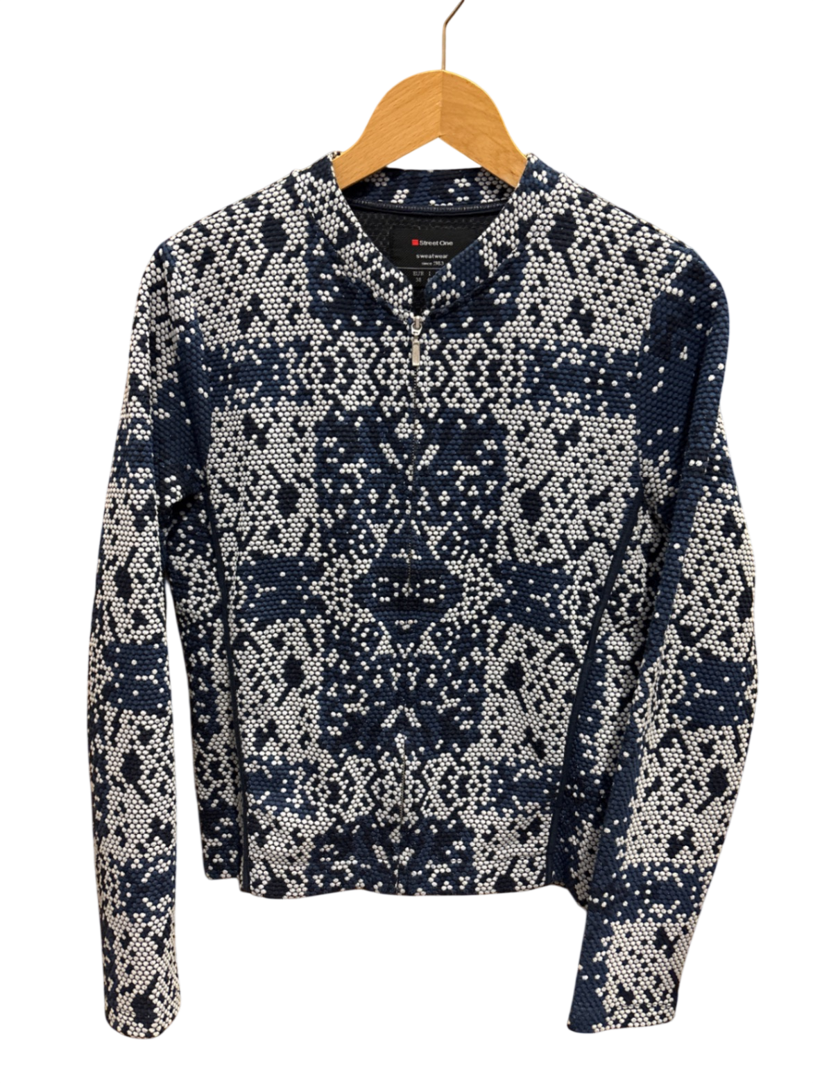 Street One Blazer M Blau und Weiß Muster