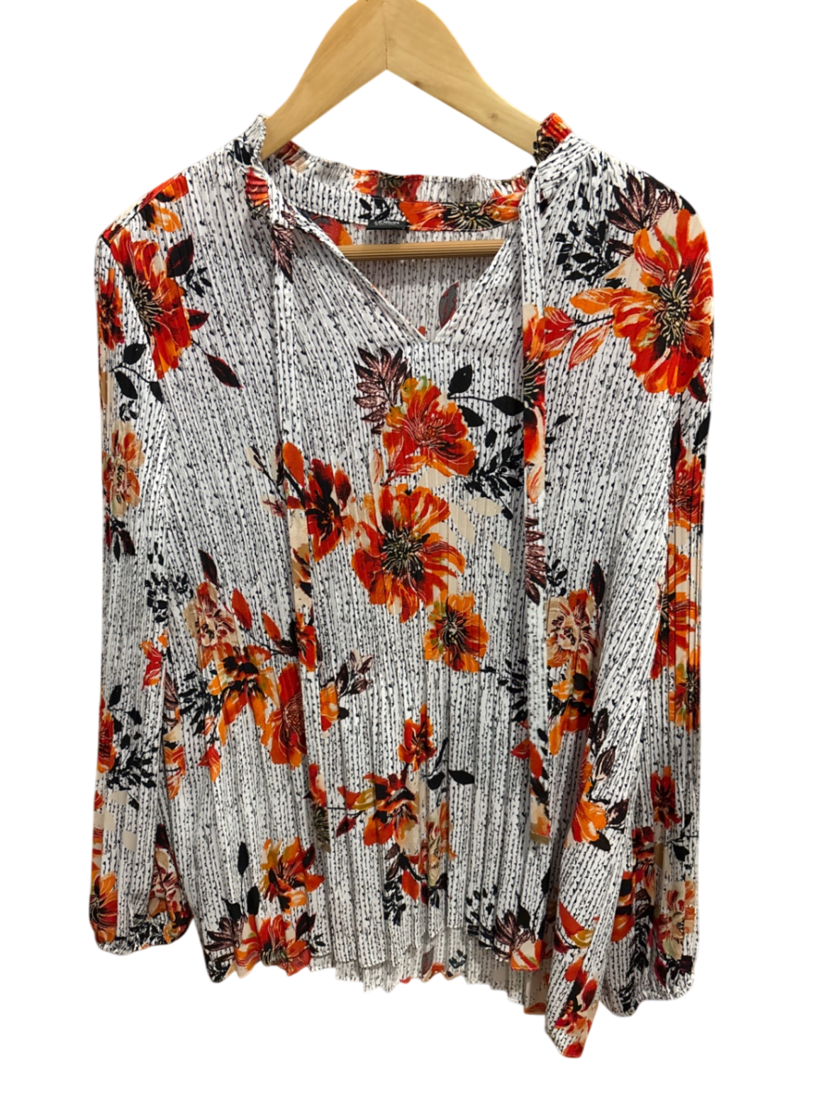 s.Oliver Bluse L Weiß, Orange, Schwarz, Braun Muster