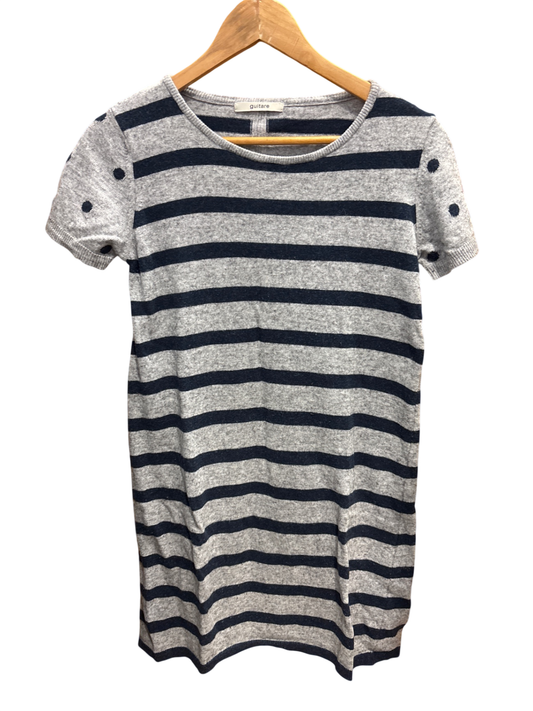 Kleid S/M Grau, Dunkelblau Streifen