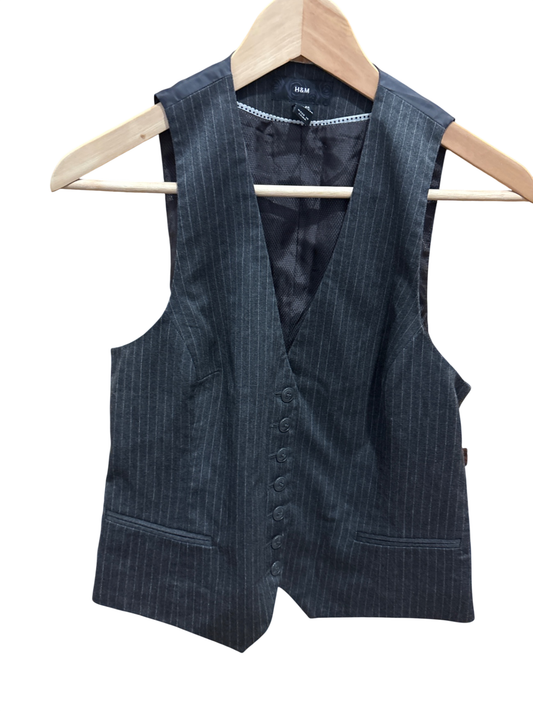 H&M Weste 40 Dunkelgrau mit weißen Streifen