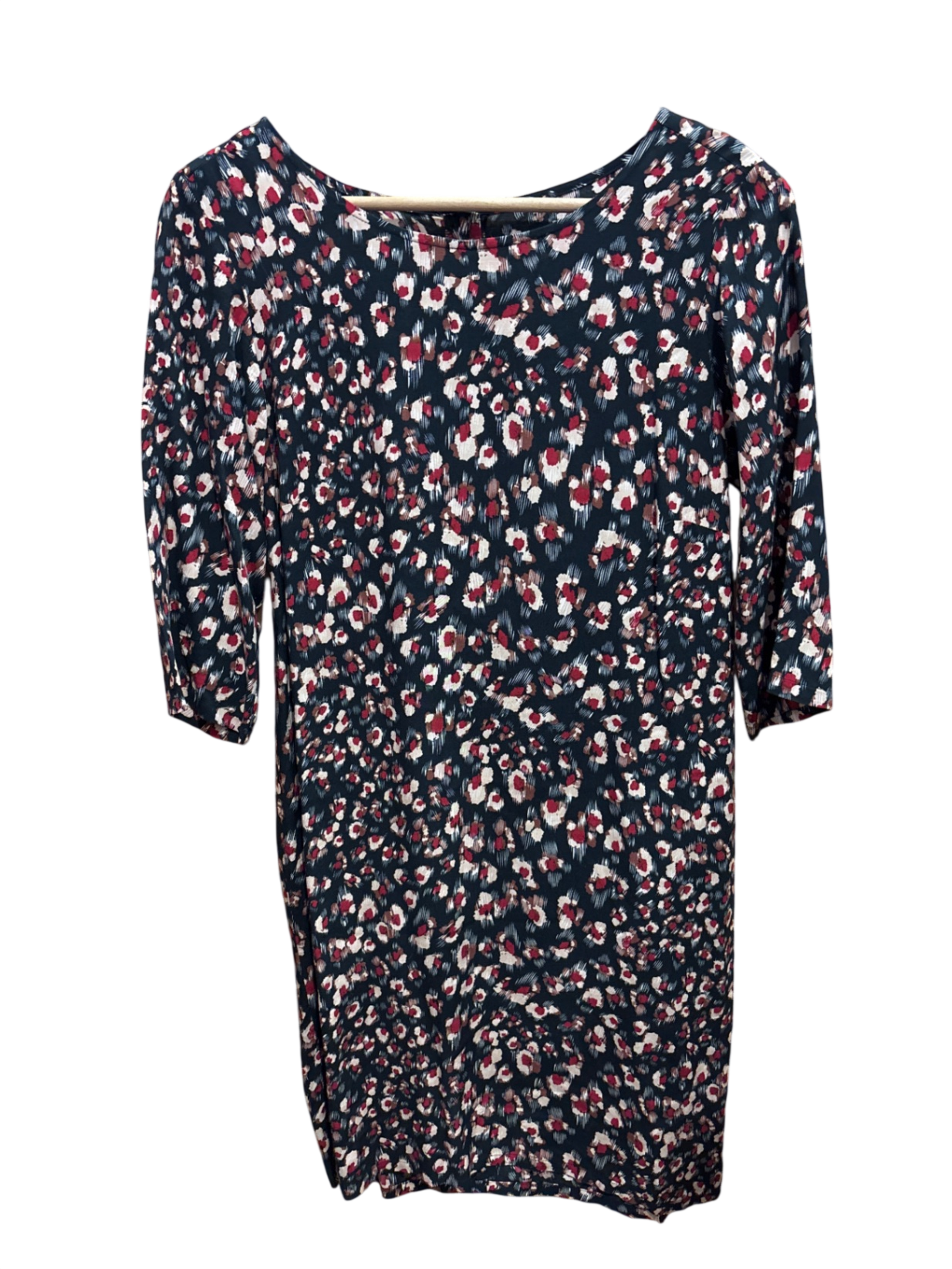  Kleid S Dunkelblau, Rot, Weiß Blumen