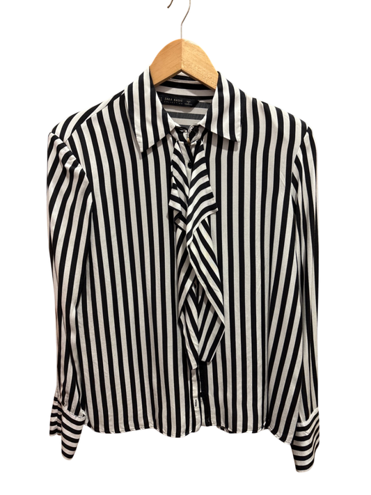 Zara Bluse S Schwarz-Weiß Streifen