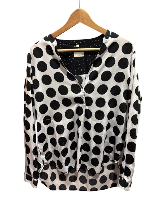 Milano Bluse S/M Weiß mit schwarzen Punkten