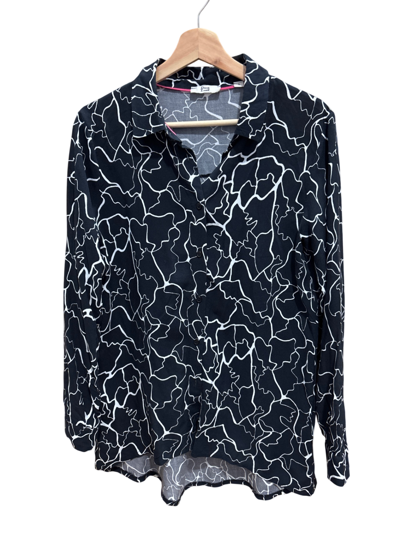 8daysaweek Bluse S Schwarz und Weiß Muster