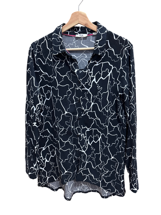 8daysaweek Bluse S Schwarz und Weiß Muster