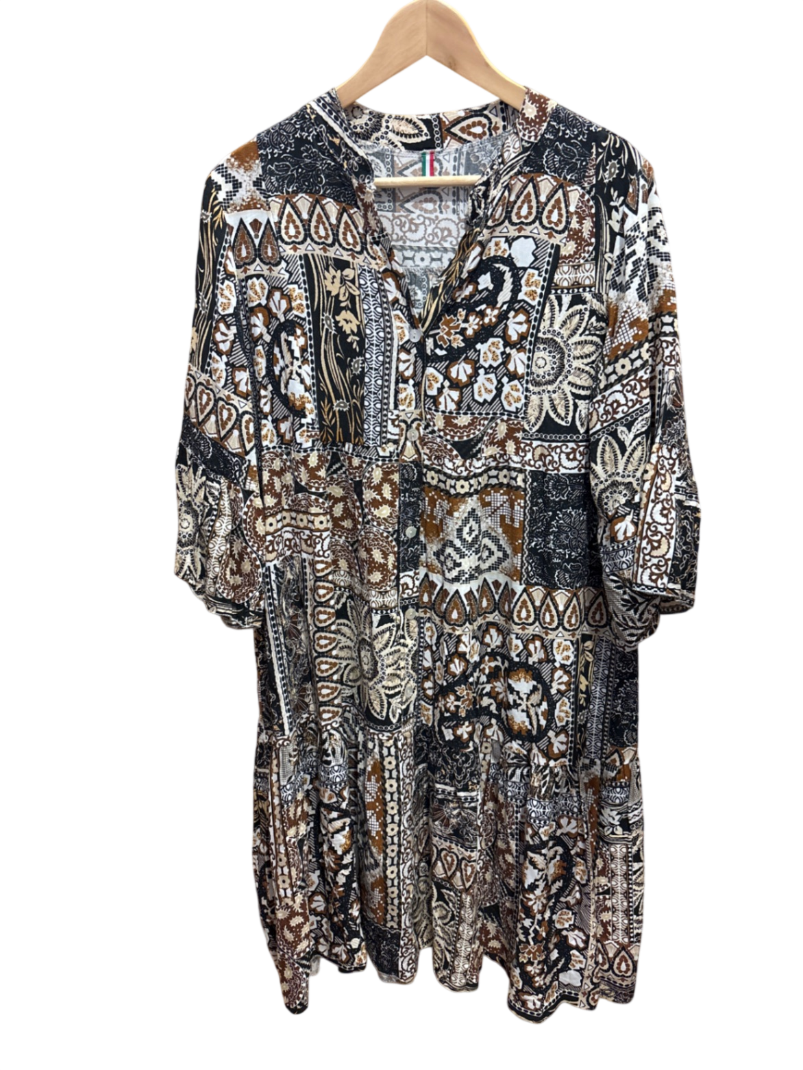  Kleid M Mehrfarbig (Schwarz, Weiß, Braun)