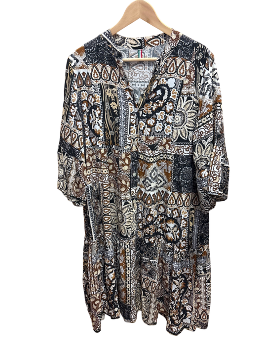  Kleid M Mehrfarbig (Schwarz, Weiß, Braun)