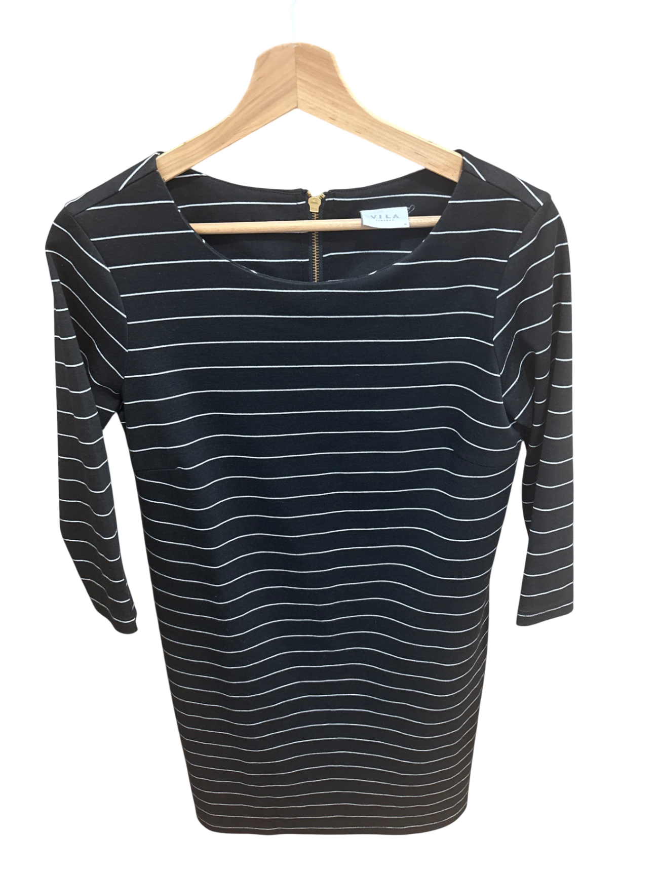 VILA Kleid M Schwarz mit weißen Streifen