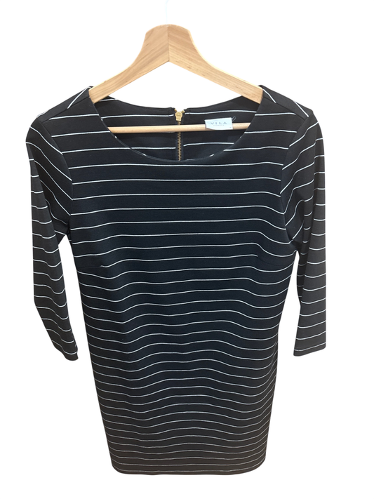 VILA Kleid M Schwarz mit weißen Streifen