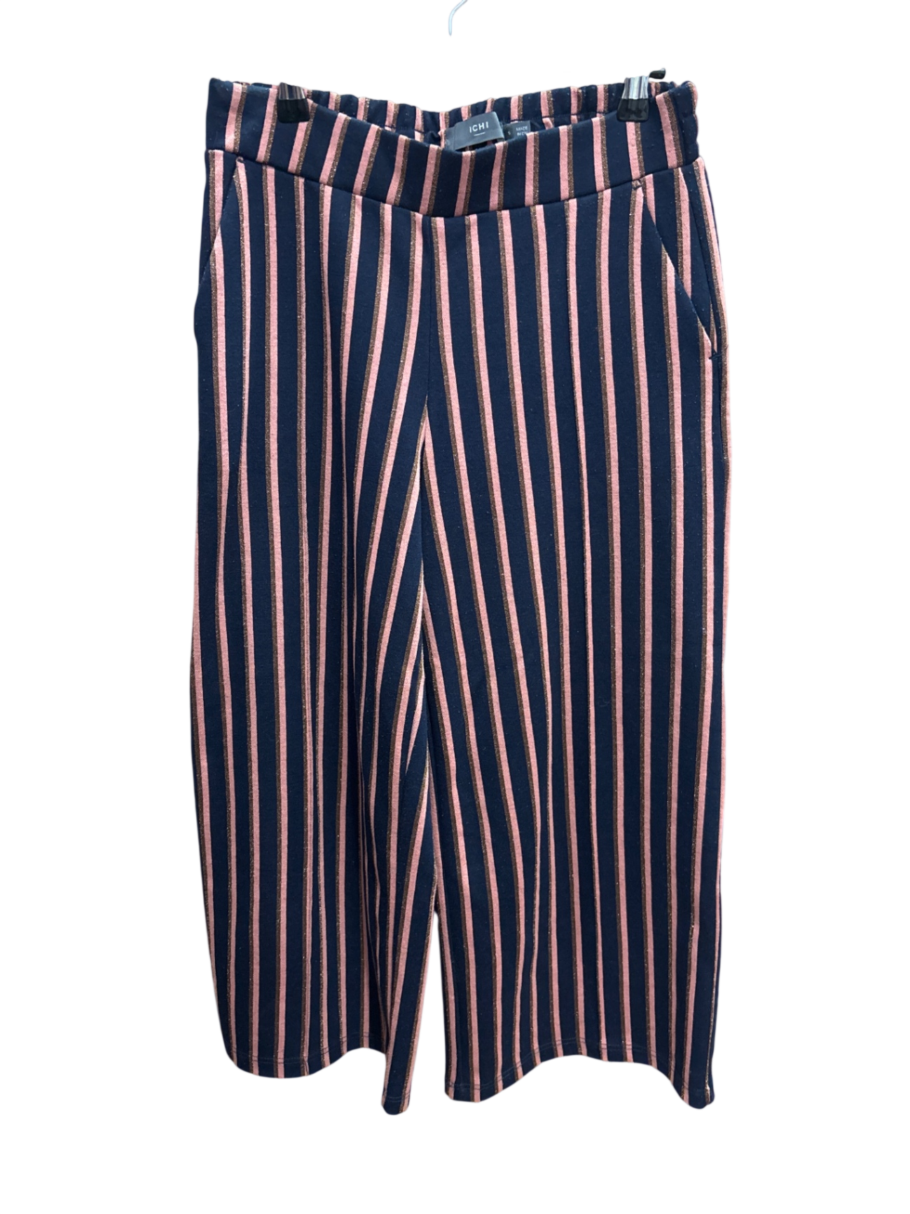 ICHI Hose S Marineblau, Rosa, Creme Streifen