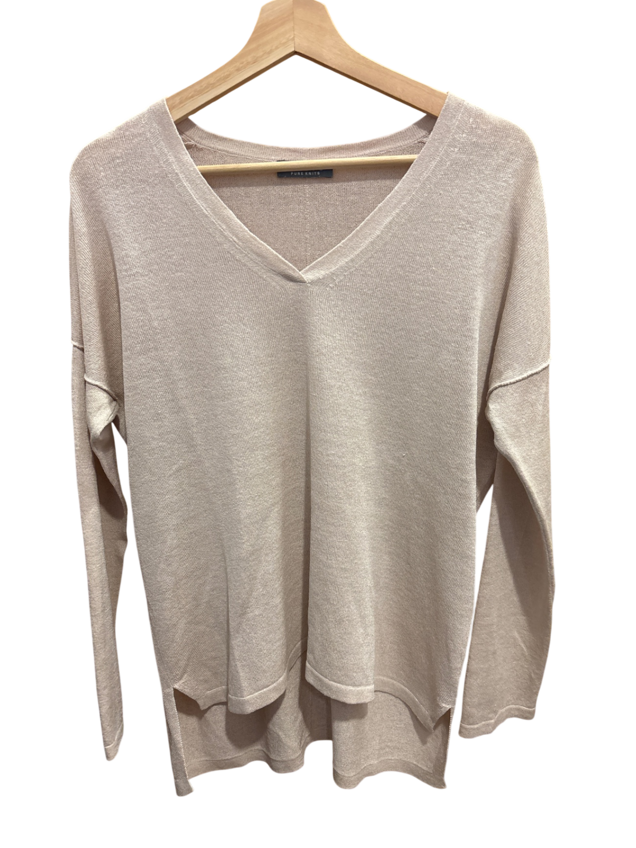 Leinen Pulli M Beige