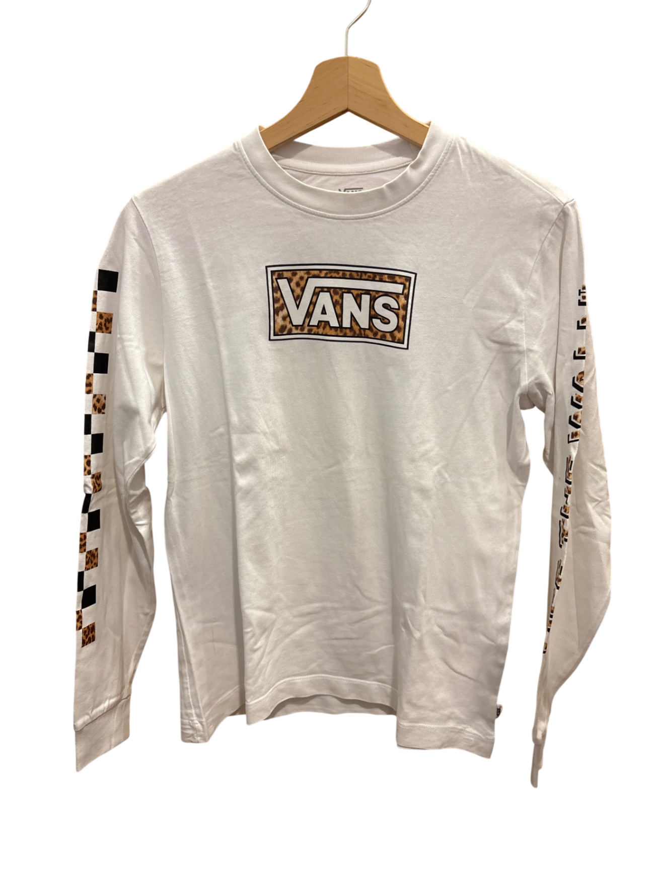 Vans Top S Weiß Braun Muster