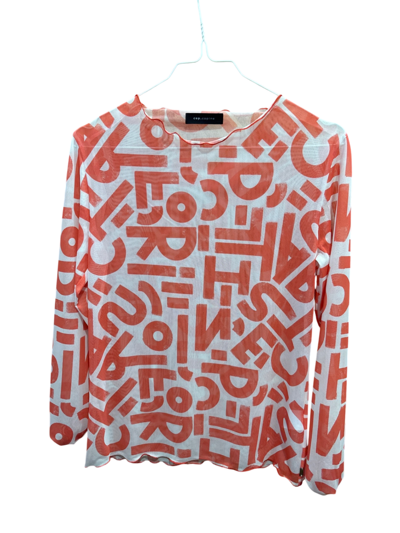 CopCopine Top S M Weiß und Orange