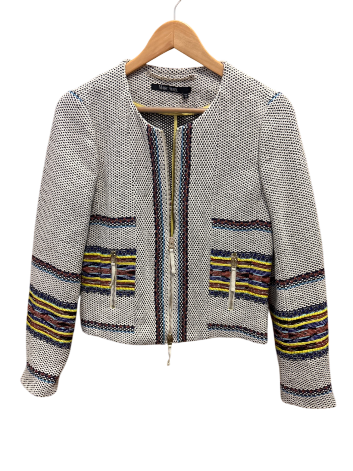 Marc Aurel Blazer S Beige mit bunten Mustern