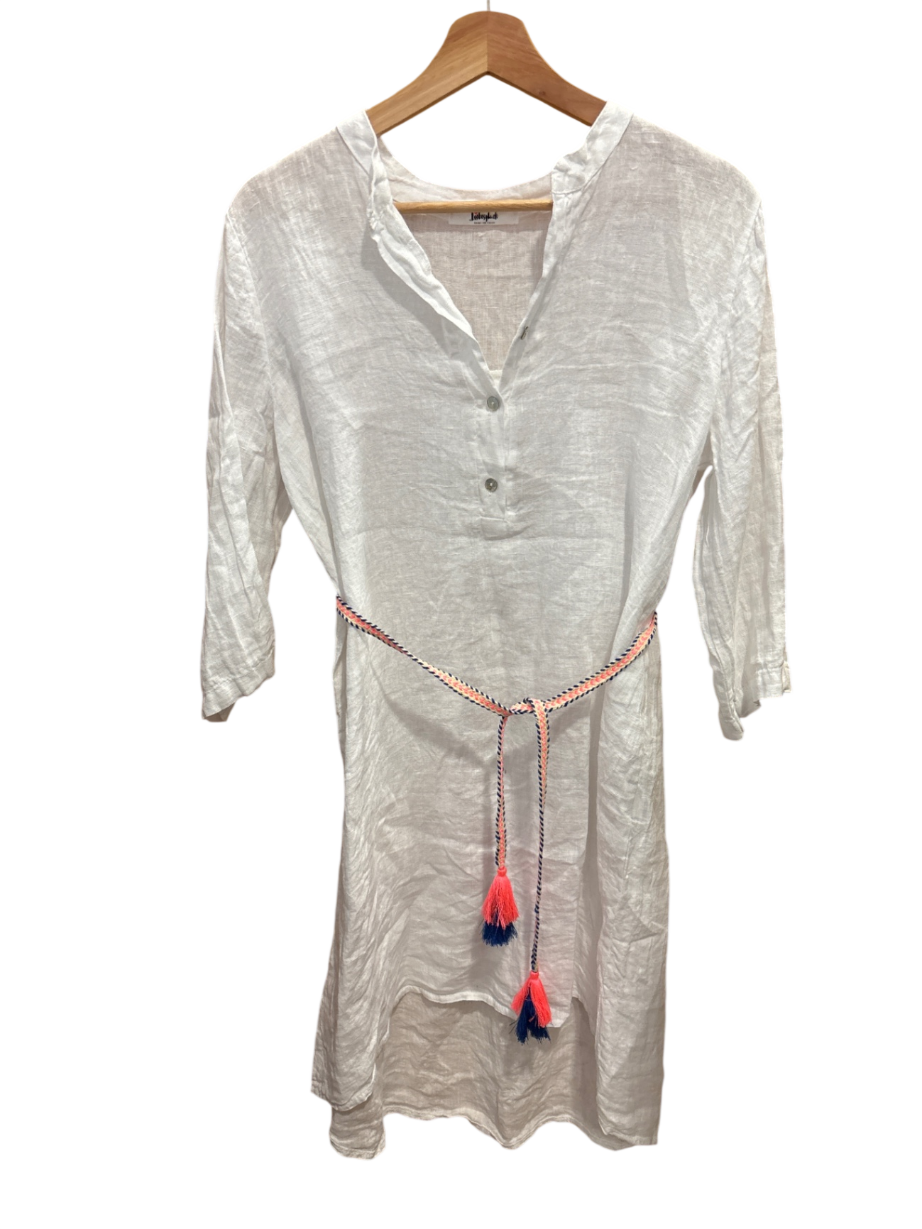 Liebesglück Leinen Kleid M Weiß