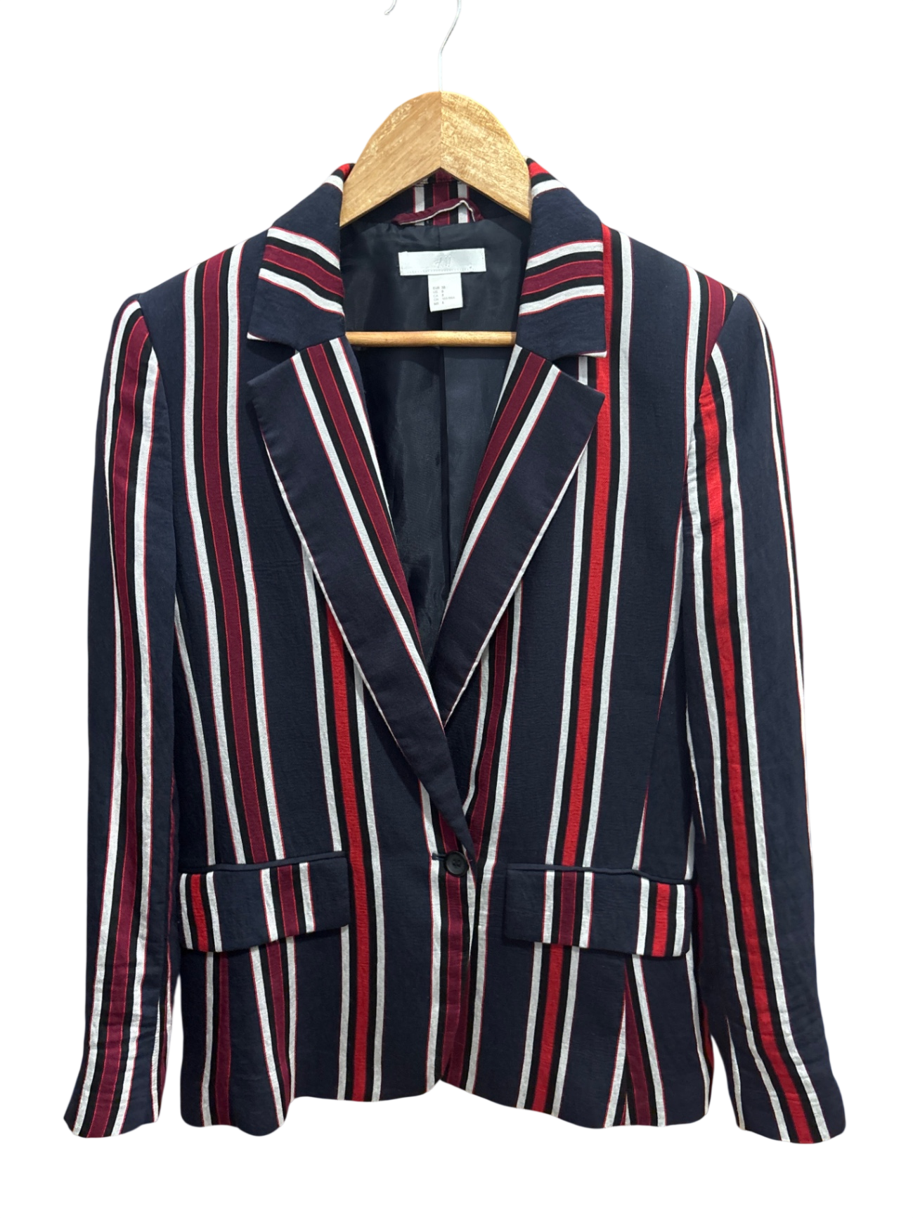 H&M Blazer M Dunkelblau, Rot, Weiß Streifen
