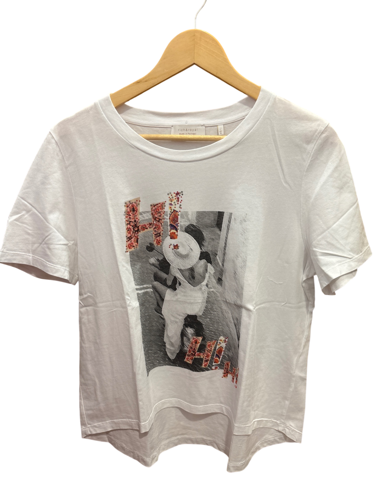 Shirt Weiß Print L - rich&royal