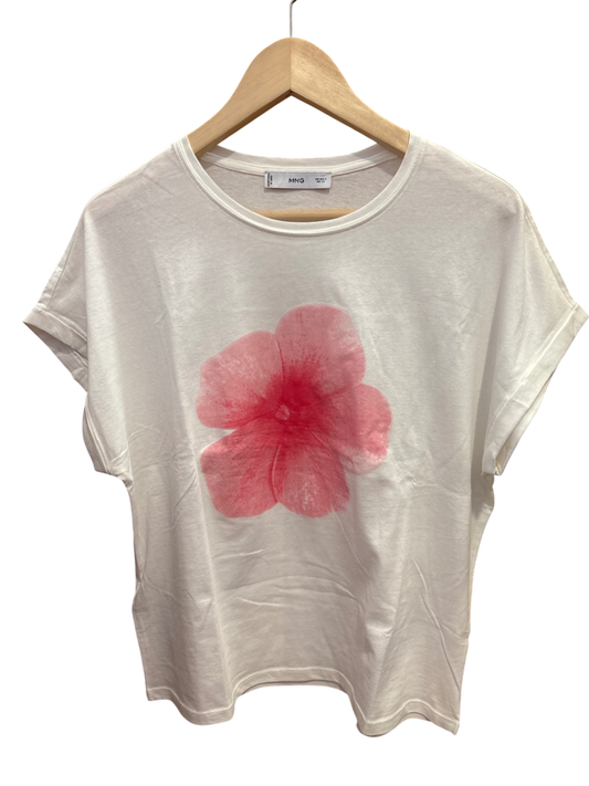 Shirt Weiß Print Pink S - MNG