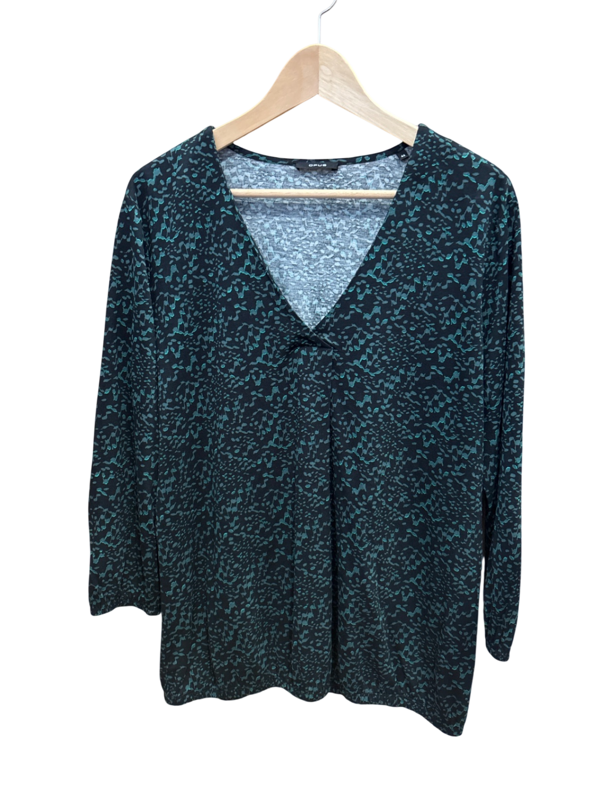 Bluse Dunkelgrün mit Muster XL - Opus