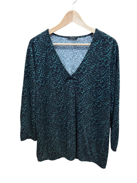Bluse Dunkelgrün mit Muster XL - Opus