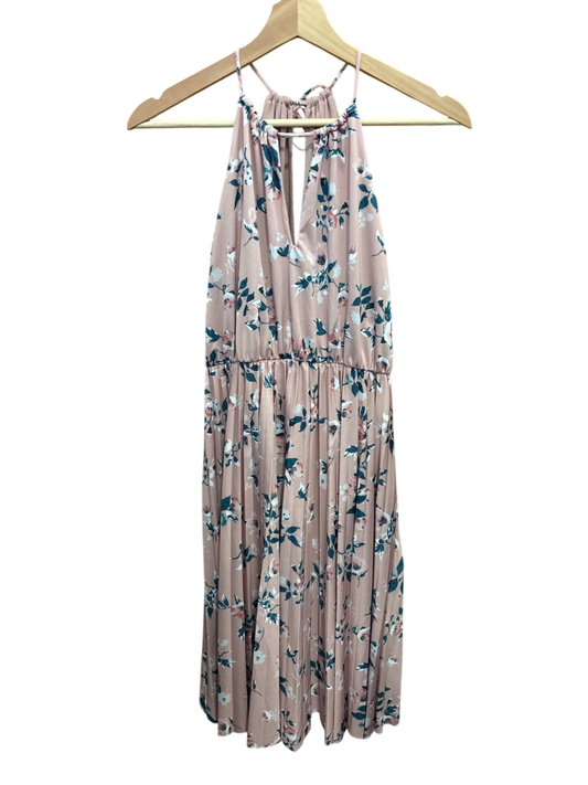 Kleid Rose mit Blumendruck in Blau, Weiß und Pink S - Aboutyou