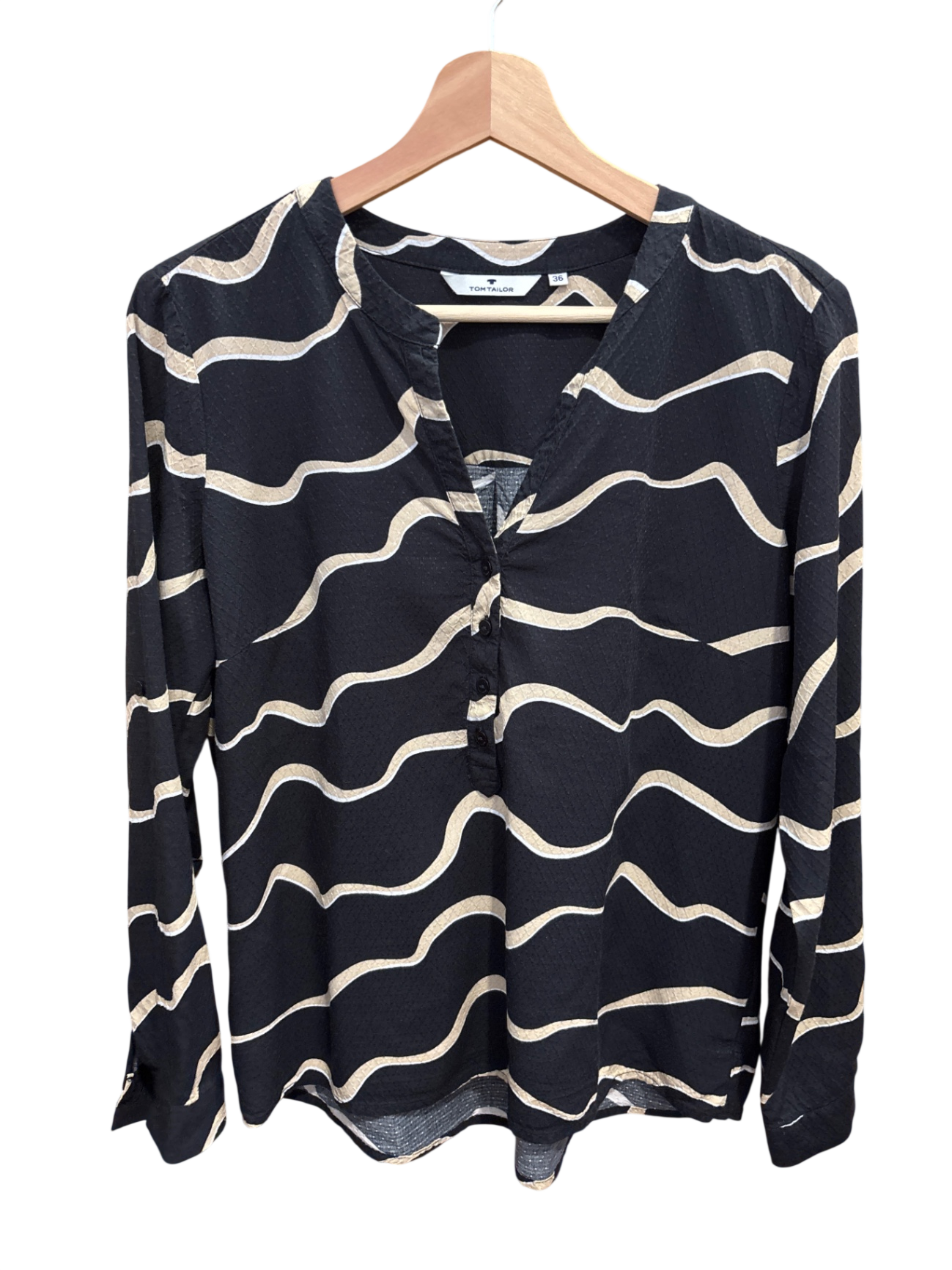 Bluse Schwarz und Beige S - TomTailor
