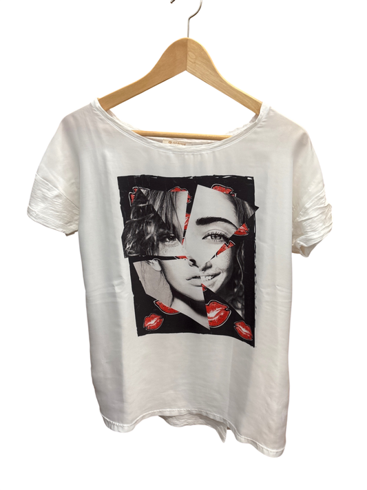 Shirt Weiß Print M - Rich&Royal