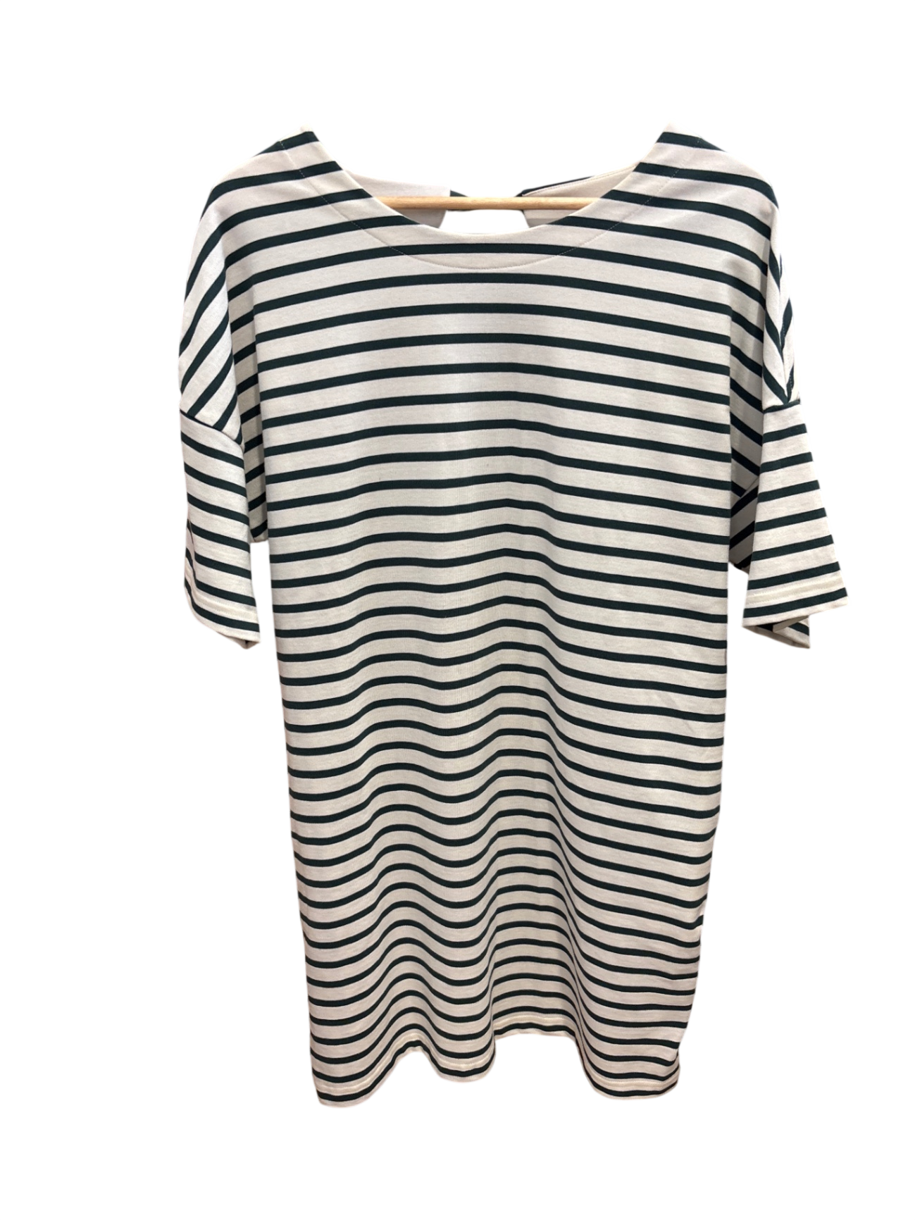 Kleid Weiß und Grün Streifen L - Petit Bateau