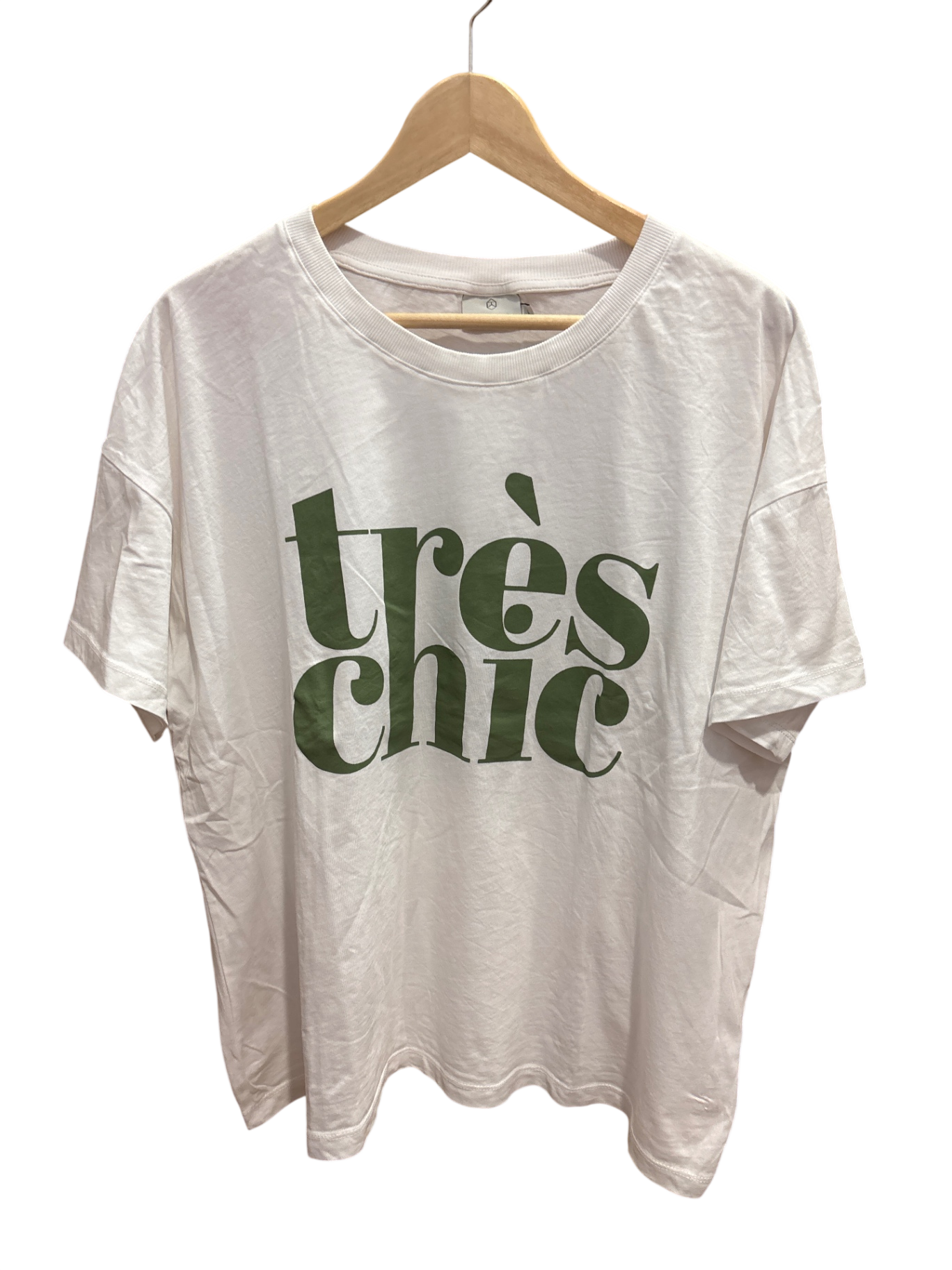 Shirt Weiß Print Grün L - Kaffe