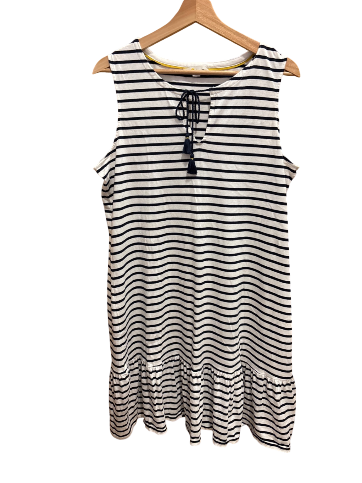 Kleid Weiß mit schwarzen Streifen L - boden