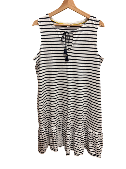 Kleid Weiß mit schwarzen Streifen L - boden