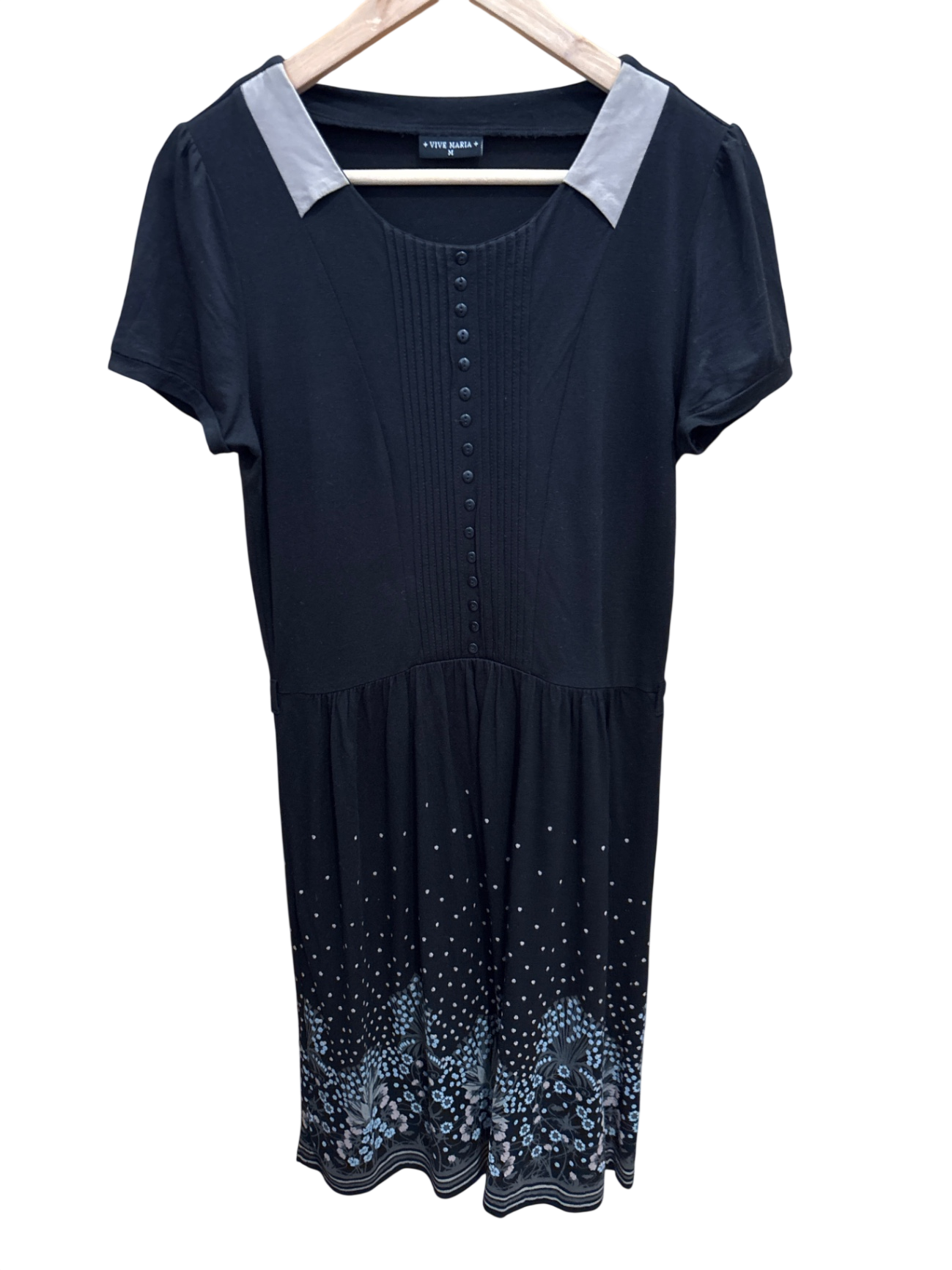 Kleid Schwarz, Grau, Weiß Muster M - ViveMaria
