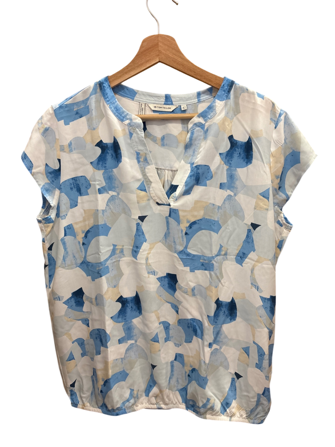 Bluse Weiß, Blau, Beige L - Tom Tailor