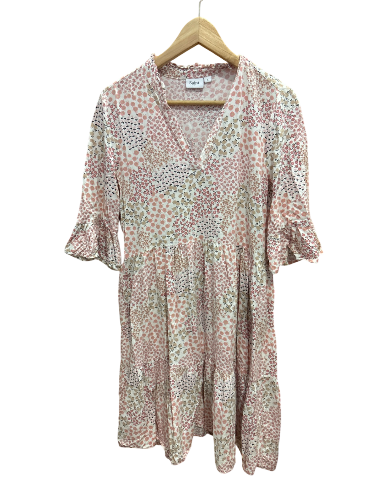 Kleid Weiß, Pink, Beige, Schwarz S - Saint