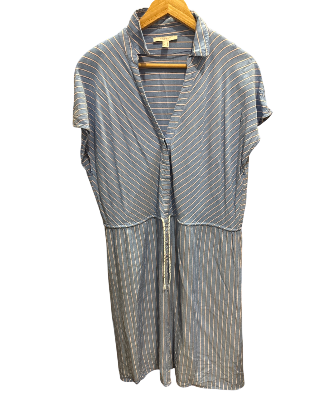 Kleid mit Unterkleid Blau mit weißen Streifen L - Esprit