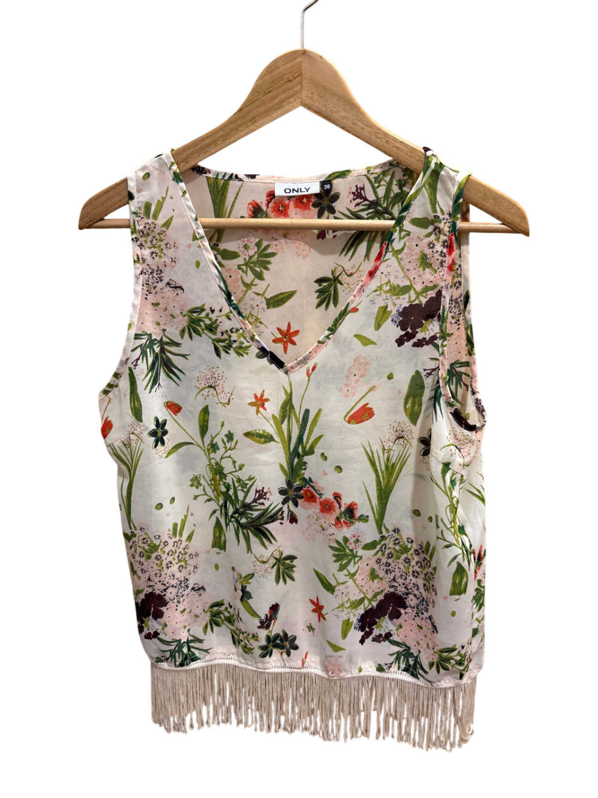 Top Weiß mit Blumenmuster M - ONLY