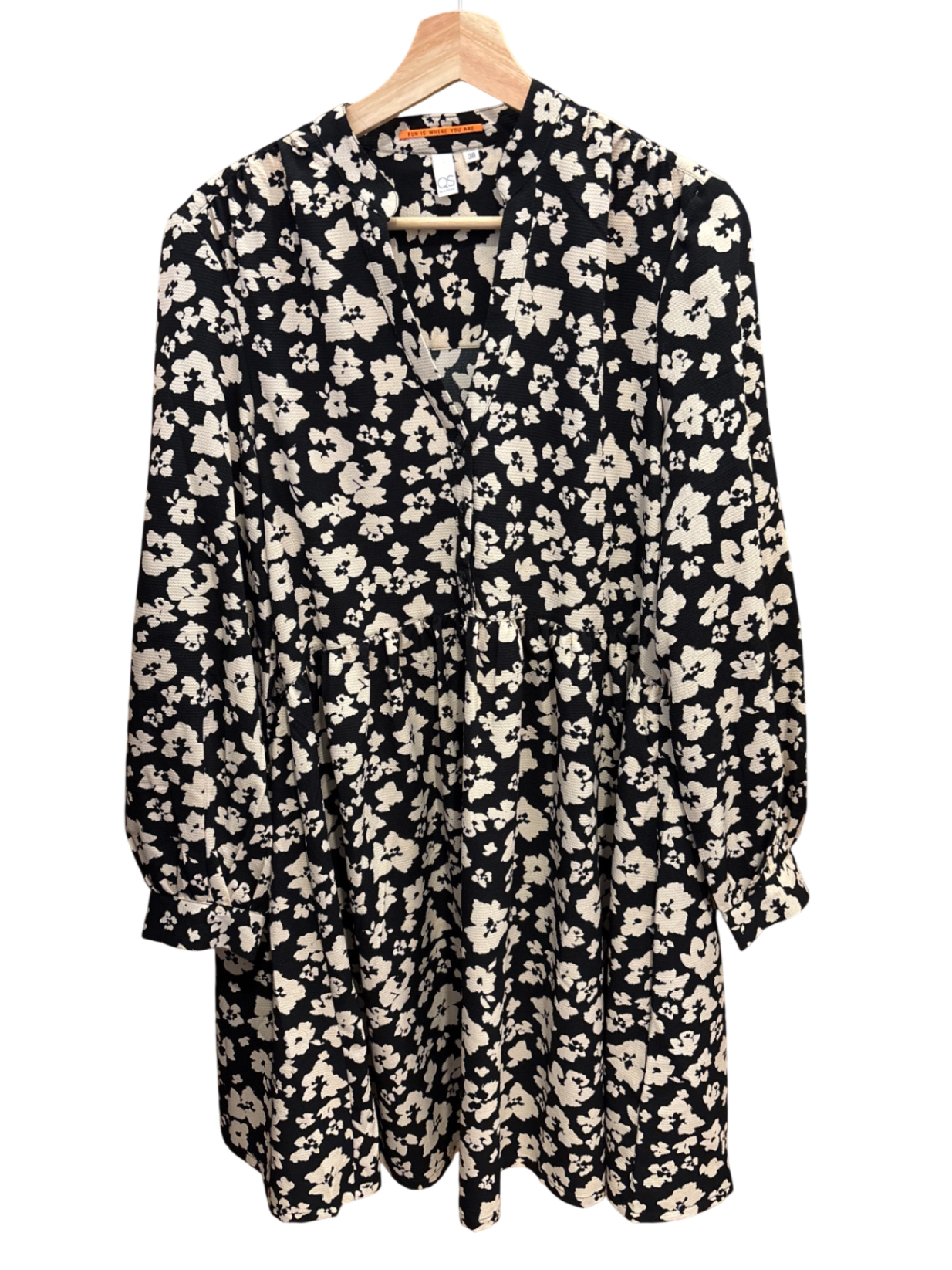 Kleid Schwarz und Creme Muster M - s.Oliver