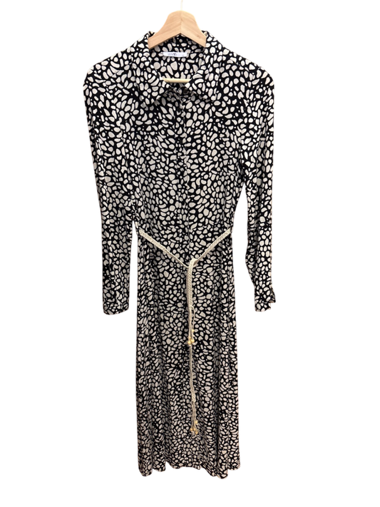 Kleid Schwarz und Weiß Muster XS/S - Unbekannt