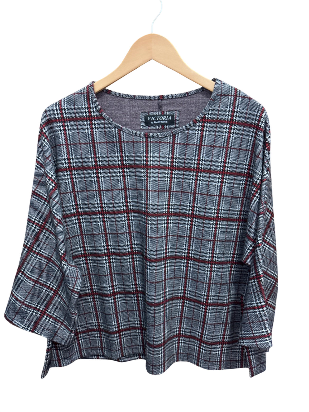 Pulli Grau, Rot, Karo L - Unbekannt