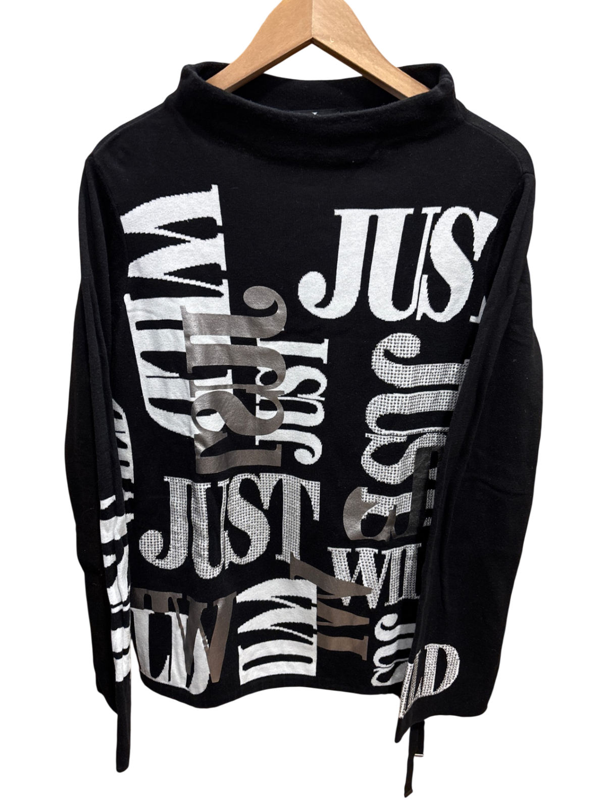 Pulli Schwarz, Weiß, Silber Muster M - Monari