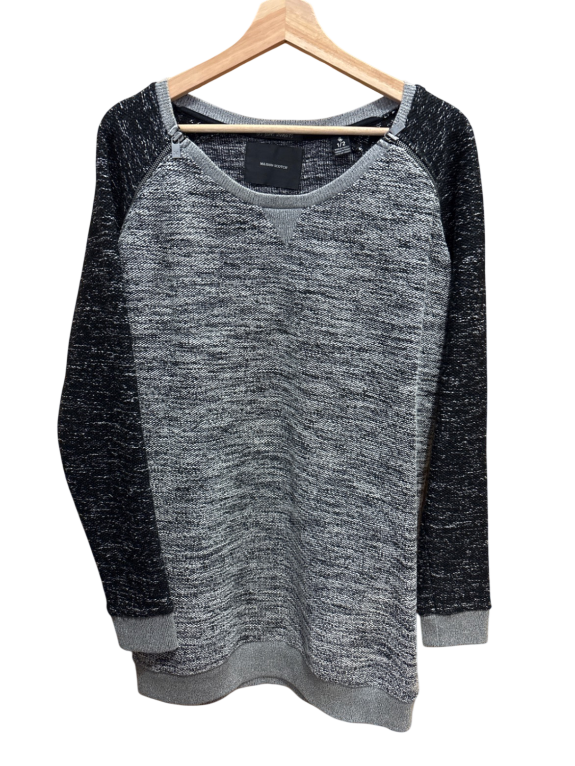 Pulli Grau und Schwarz Meliert L - Maison Scotch