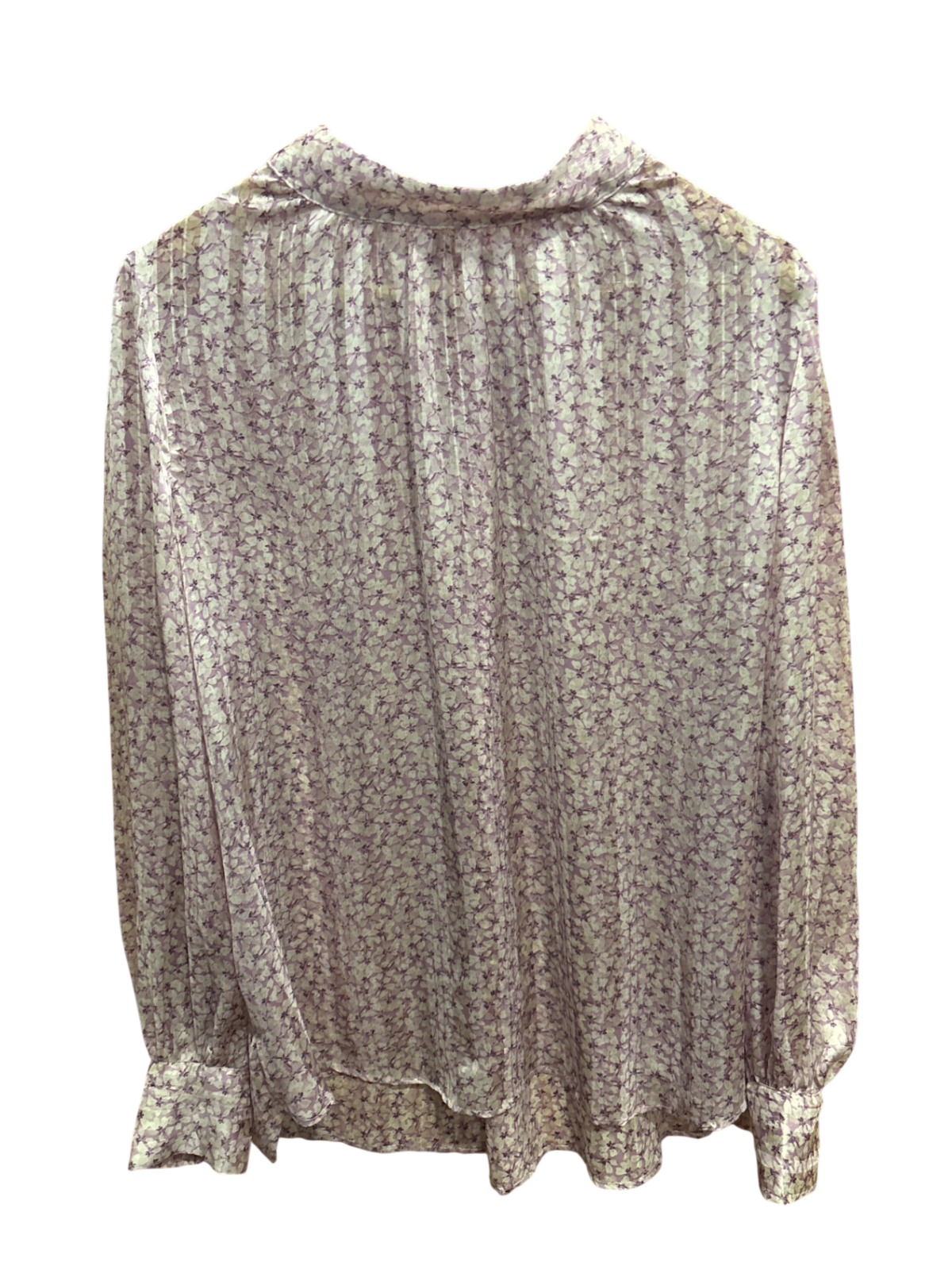 Bluse Beige mit lila Blumendruck XL - H&M