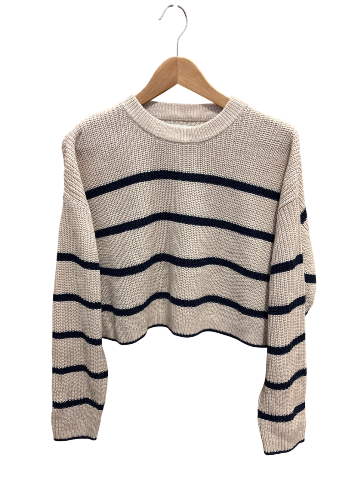 Pulli Beige mit Dunkelblauen Streifen M - ONLY