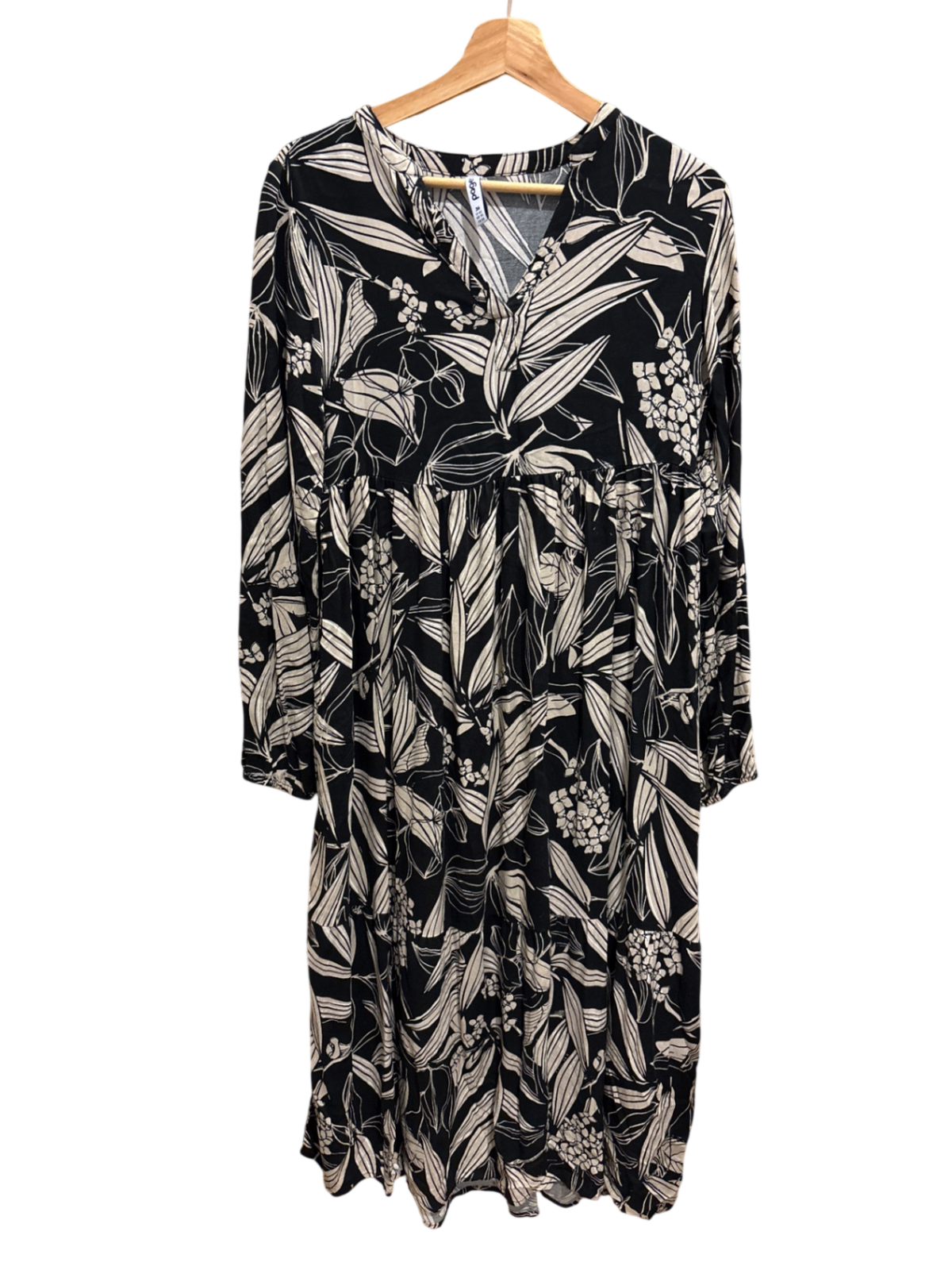 Kleid Schwarz und Beige Muster S/M - Unbekannt