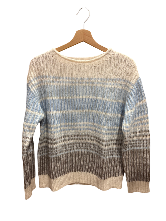 Pulli Beige, Hellblau, Braun Streifen S - Bonita