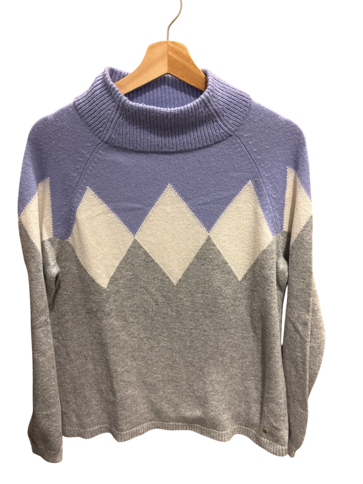 Pulli Grau, Flieder und Cremeweiß M - Olsen