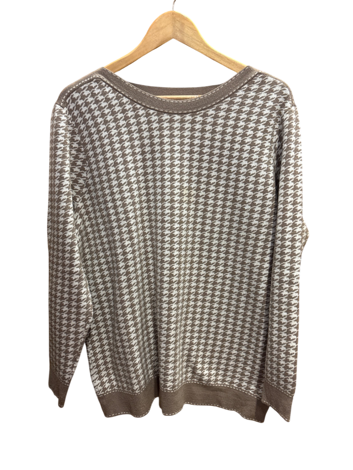 Pulli Braun und Weiß Muster L 