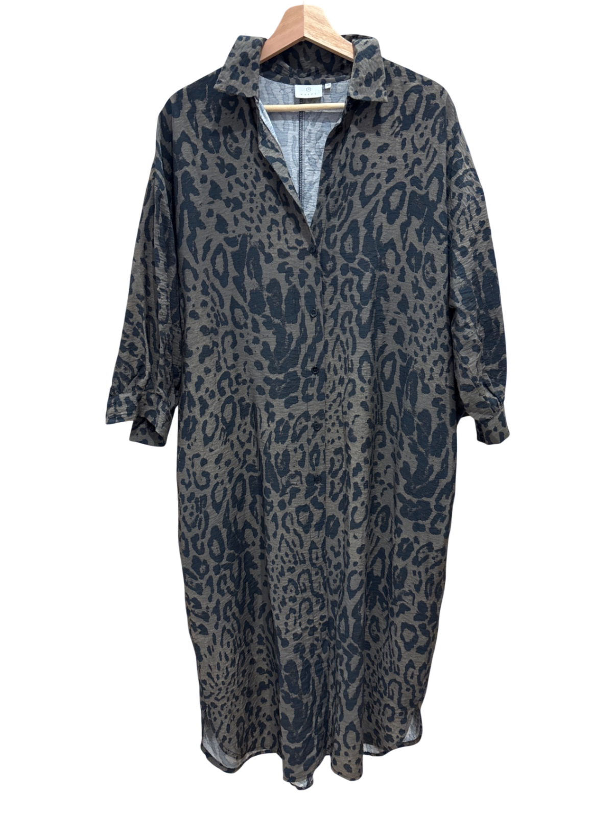 Kleid Grau und Schwarz Animal Print M - Kaffe